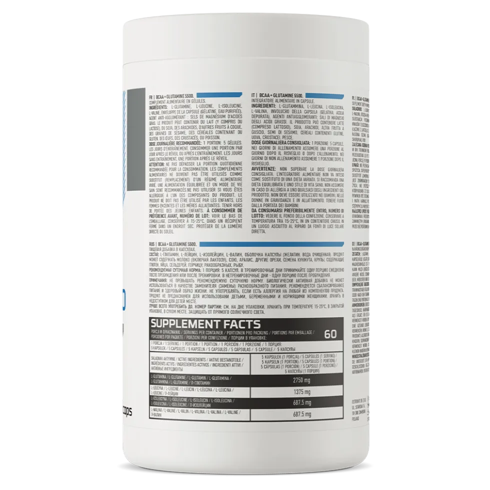 OstroVit BCAA + Glutamina 5500 mg 300 kapsułek
