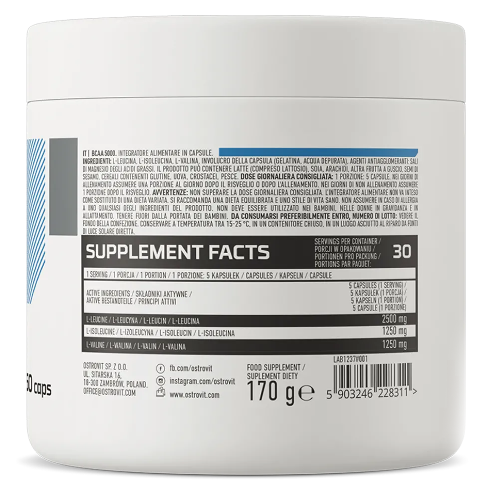 OstroVit BCAA 5000 mg 150 kapsułek