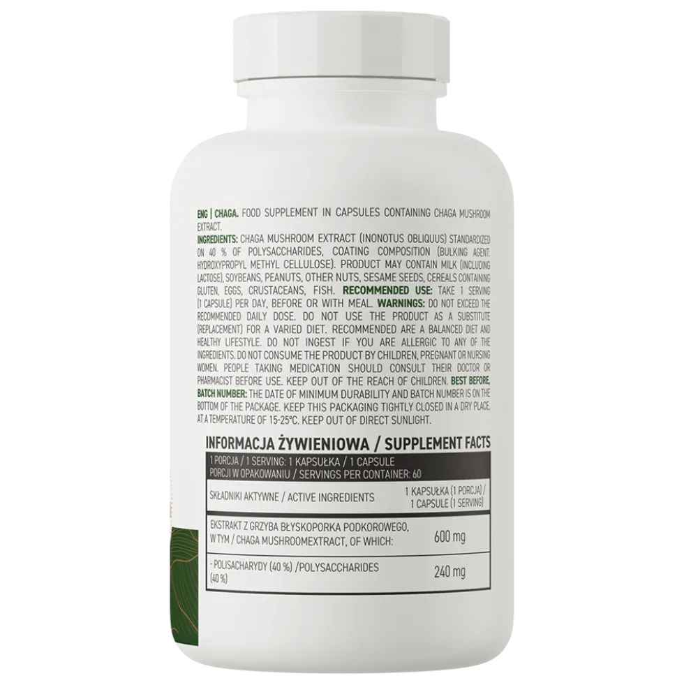 OstroVit Chaga VEGE 60 kapsułek