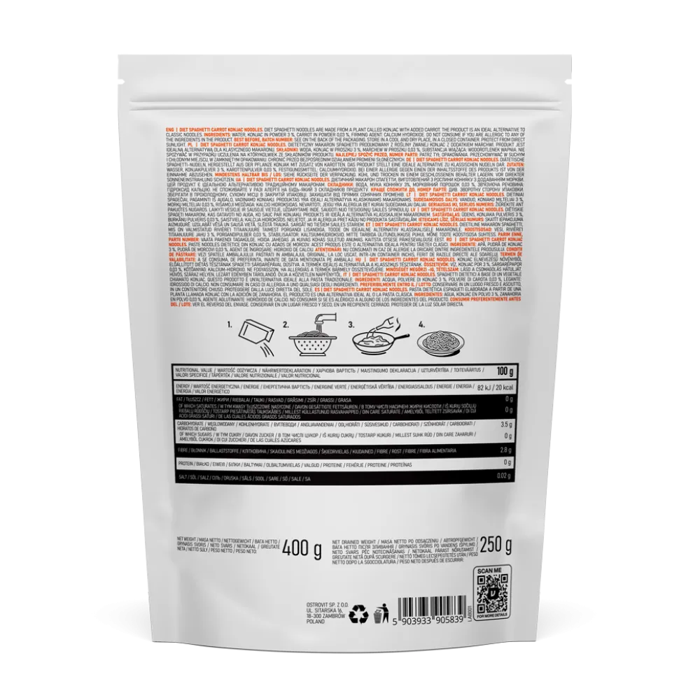 OstroVit Diet Spaghetti Carrot Konjac Noodles 5 x 250 g