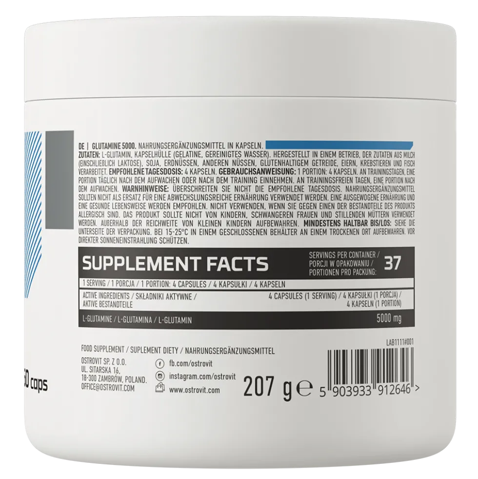 OstroVit Glutamina 5000 mg 150 kapsułek