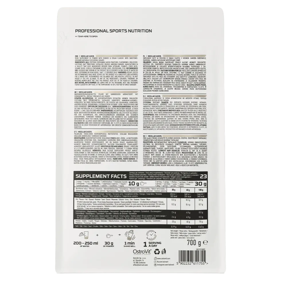 OstroVit Kazeina Micelarna 700 g