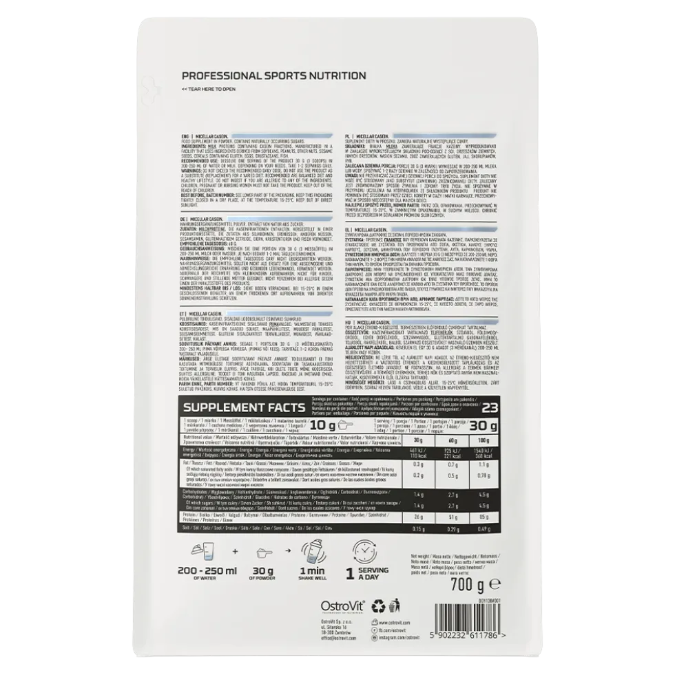 OstroVit Kazeina Micelarna 700 g