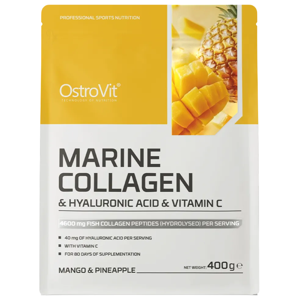 OstroVit Kolagen Morski + Kwas Hialuronowy + Witamina C 400 g