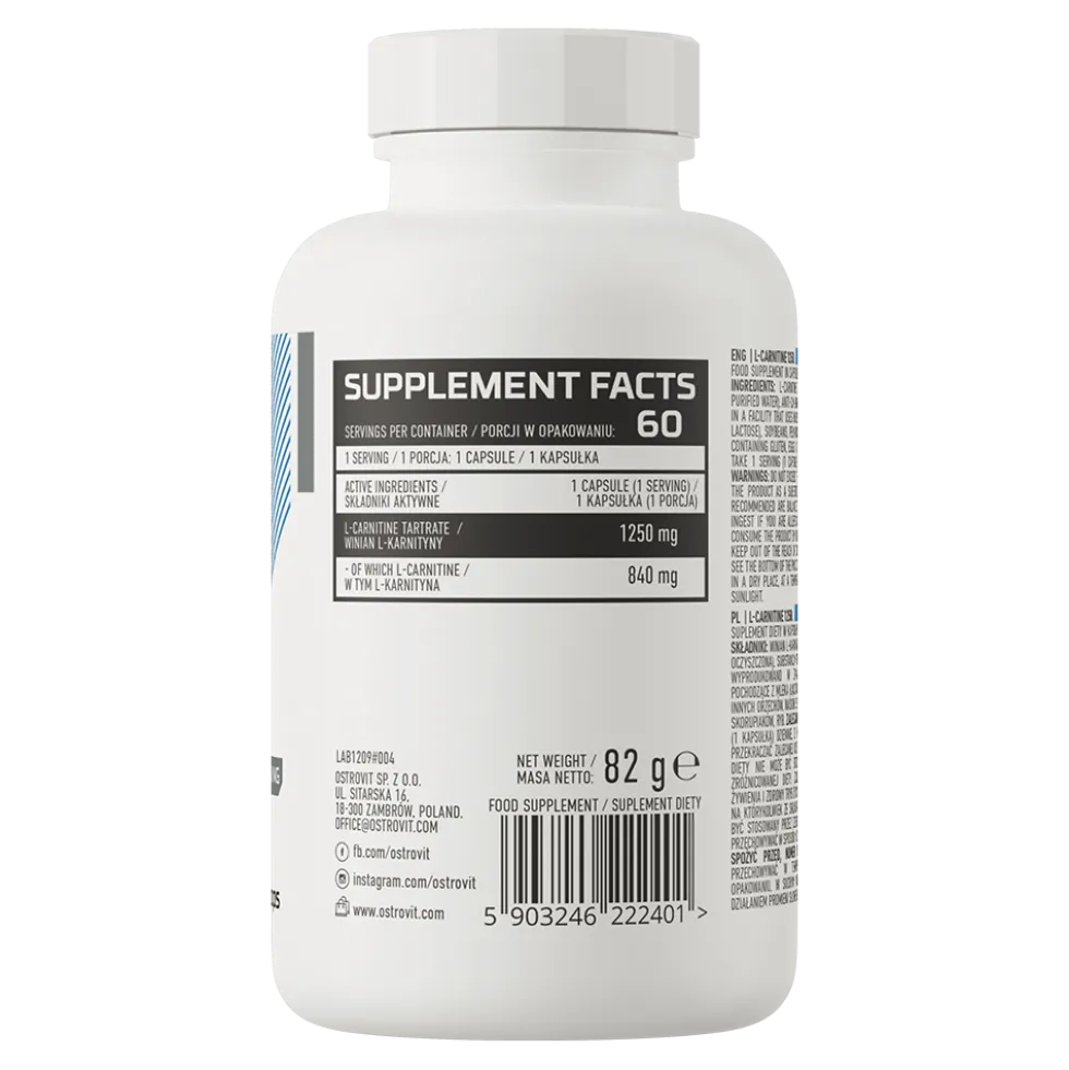 OstroVit L-Karnityna 1250 mg 60 kapsułek