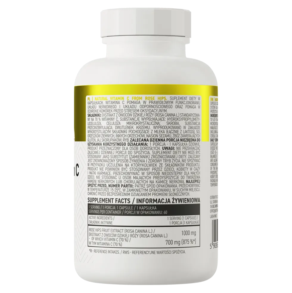 OstroVit Naturalna Witamina C z Dzikiej Róży 60 kapsułek