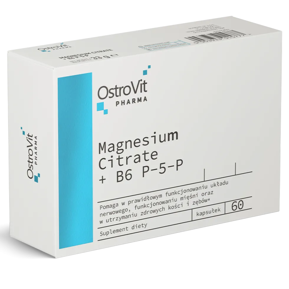 OstroVit Pharma Cytrynian Magnezu + B6 P-5-P 60 kapsułek