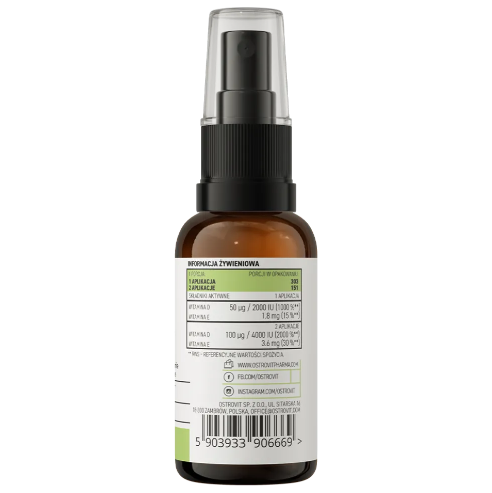 OstroVit Pharma Witamina D3 4000 IU VEGE w sprayu 30 ml