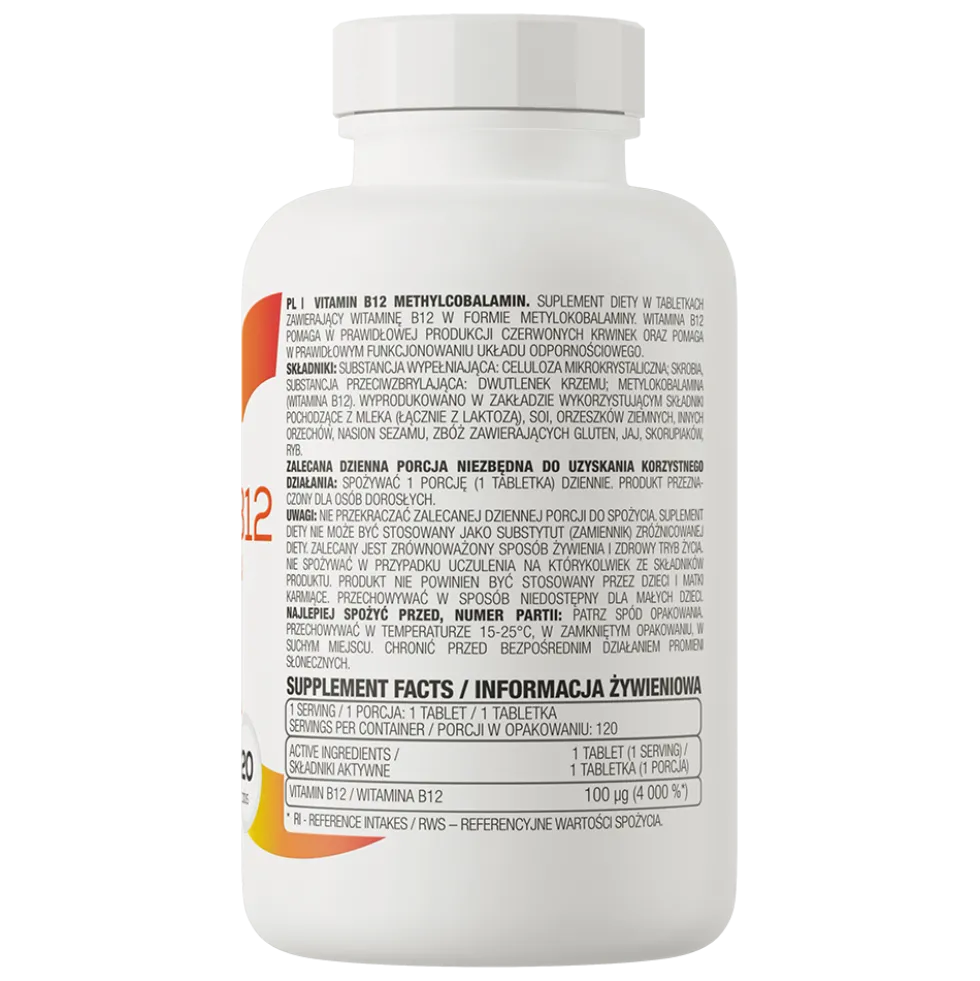 OstroVit Witamina B12 Metylokobalamina 100 µg 120 tabletek