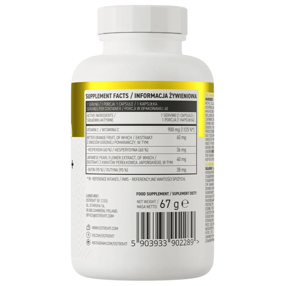 OstroVit Witamina C + Hesperydyna + Rutyna 60 kapsułek