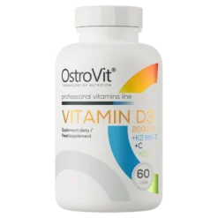 OstroVit Witamina D3 2000 IU + K2 MK-7 + C + Zn 60 kapsułek