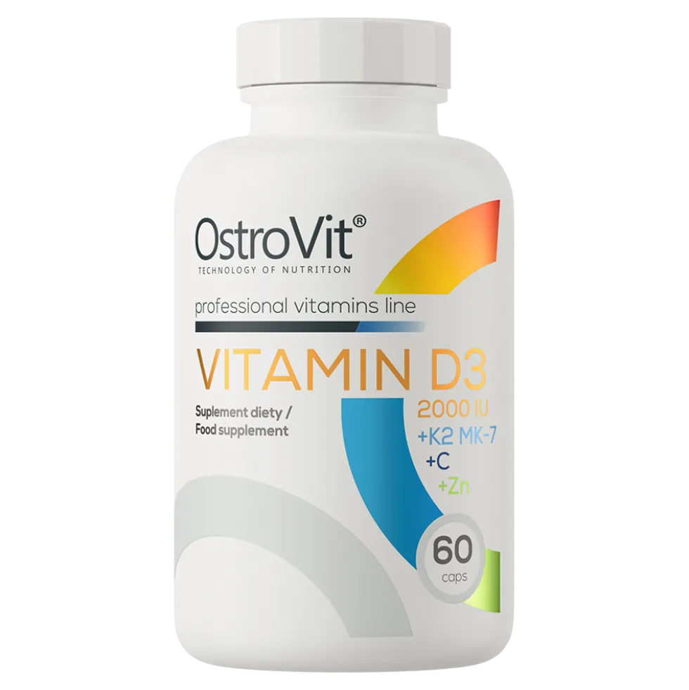 OstroVit Witamina D3 2000 IU + K2 MK-7 + C + Zn 60 kapsułek